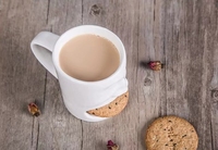 Meilleures ventes Tasse à café en céramique blanche unie avec logo personnalisé et porte-biscuits Créative pour le petit-déjeuner, le lait, le café et les biscuits