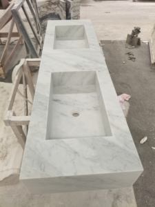 Évier en marbre naturel de taille personnalisée, le plus moderne de 2024, avec MOQ 1 ensemble, prix du mobilier en marbre, meuble-lavabo en marbre pour salle de bain - Product Image 2