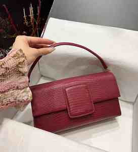 Bolsos de Mano de Cuero Vacuno con Diseño de Lagarto, Forro de Cuero Genuino Duradero, Decoración de Perlas, Bolsos de Hombro Pequeños de Lujo para Mujer - Product Image 1