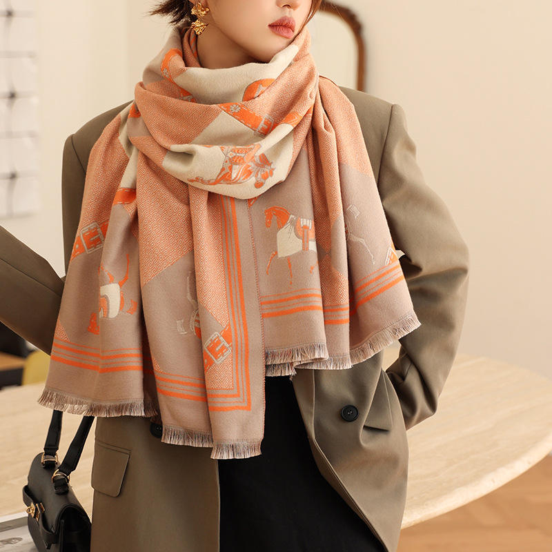 Sciarpa invernale di moda donna Euro Cashmere cavalli caldi
