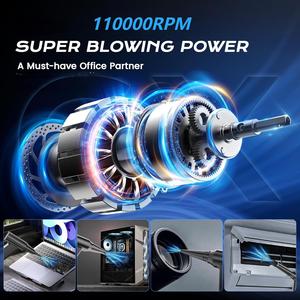 Xách tay mini Turbo máy bay phản lực quạt Quạt công suất cao 110000 vòng/phút đa chức năng điện không dây cầm tay xe chân không sạch không khí Khăn lau bụi - Product Image 3
