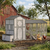 Poulailler en bois extra large pour l'extérieur, avec enclos spacieux et nichoir, pour 8 à 10 poules