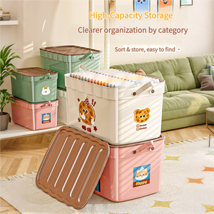 רב תכליתיים קיבולת גדולה לילדים צעצועים אחסון סל צבעוני pp פלסטיק מכסה להתמודד עם פתרון ארגון הבית stackackable - Product Image 2