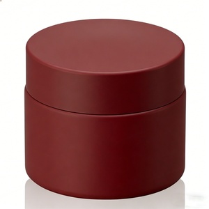 High-End Matte Dark Red Cosmetic Lotion Cream <b>Jar</b> <b>Empty</b> Frosted Wide Mouth Face Cream Lid Rose Gold Glass Plastic Cap - Product Image 6