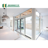 Porte coulissante extérieure moderne en alliage d'aluminium Lukliving, double vitrage, verre trempé, isolation thermique, longue durée de vie, finition de qualité