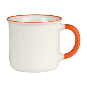 Mug en céramique rétro, design classique vintage, grande capacité avec poignée, couleur unie, idéal pour les cadeaux - Product Image 1
