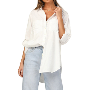 Camisas Largas a Rayas para Mujer, Cuello Camisero, Estilo Holgado, Talla Grande, Otoño - Product Image 4