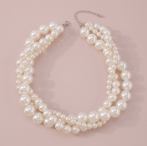 Gargantilla con cuentas de perlas de imitación grandes de nuevo diseño, <span class=keywords><strong>Collar</strong></span> para mujer, regalo de joyería para fiesta nupcial de boda - Product Image 3