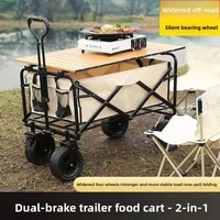 Carrito Plegable de Metal con Mesa para Venta de Salchichas Asadas en Mercados, Carro Móvil Portátil para Exteriores y Camping