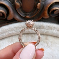Bague de fiançailles solitaire ovale torsadée à double sangle pavée de diamant de laboratoire de 1 carat en or massif 14K/18K certifiée IGI CVD/HPHT personnalisée
