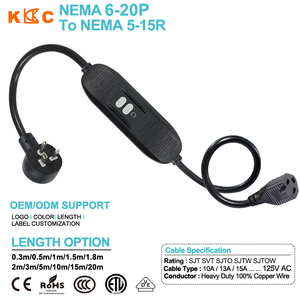 สายอะแดปเตอร์ไฟฟ้า NEMA 6-20P เป็น NEMA 6-15R 250V พร้อมโมดูลทดสอบและรีเซ็ต GFCI แบบอินไลน์ ขนาดสาย 12AWG 14AWG ได้รับมาตรฐาน ETL - Product Image 2