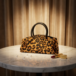 Borsa a Mano in Vera Pelle di Vacchetta con Motivo Leopardato di Alta Qualità 2026, Design Semplice ed Elegante per Donne, Borsa Hobo in Pelle Genuina - Product Image 1
