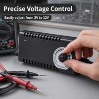 Adaptateur d'alimentation CC réglable 3-12V 5A avec prise US et bouton de contrôle de tension