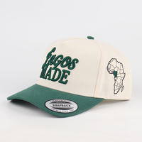 Casquette Snapback 5 Panneaux Bicolore Crème et Vert avec Logo Brodé 3D en Relief Personnalisé, Visière Courbée, Style Streetwear pour Hommes et Femmes, Gorras