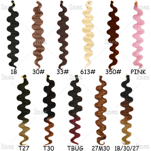 Extensiones de Cabello Sintético Natural para Mujer, Mechones Coloridos de Ganchillo con Ondas Corporales, Pelo Profundo Suelto, 24 Pulgadas - Product Image 4