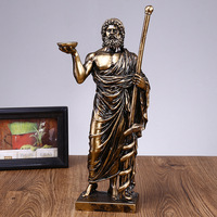 Statue de Zeus antique peinte à la main dieu grec du ciel tenant une sculpture en résine Thunderbolt