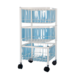 <span class=keywords><strong>3</strong></span>層ローリングカート回転棚正方形収納トロリーオーガナイザースパイス金属プラスチック食器用 - Product Image 4