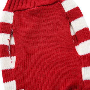 Modern Style Cute Red &amp; White Striped Christmas Reindeer Pet Sweater for <strong>Dogs</strong> XS-XXL Luxury Apparel for Winter &amp; Autumn - Product Image 6