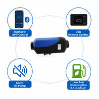 Chauffage de stationnement diesel portable 5KW 12V 24V 220V trois-en-un avec écran LCD et télécommande pour camion, camping-car, bateau, maison