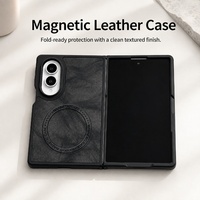 Étui de téléphone magnétique en cuir C0488, fin, texture luxueuse, anti-chute, pour Samsung Galaxy Z Fold 8 7 6 5 4 3
