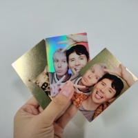 Cartes postales holographiques Kpop personnalisées double face avec slogan, populaires en gros, pour collection de photocartes des Bangtan Boys
