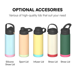 Gobelets isothermes personnalisés en acier inoxydable 304 de 24 oz, à double paroi sous vide, ultra-résistants au froid, avec large ouverture et couvercles tropicaux surélevés - Product Image 2