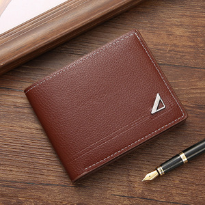 Two <b>fold</b> Men's Short Casual <b>Wallet</b> Minimalist Pu Leather Slim <b>Wallet</b> for Men Holds Cards Wholesale - Product Image 3