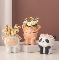 Vente en gros : Nouveau pot de fleurs en résine 3D, motif animaux de dessin animé Henry, original, amusant et tendance, pour la décoration intérieure et le jardin
