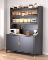 Yuzhengpeng Meuble de rangement multifonctionnel en acier inoxydable de 100 cm, armoire autoportante avec étagères réglables, résistant à la rouille et durable