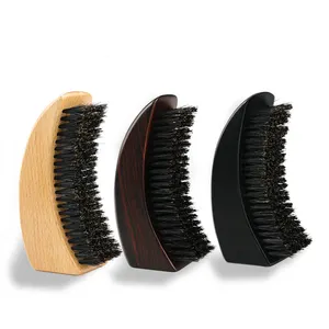 Bristles Men&#39;s Beard Comb Africa Arc High Quality Beard Brush Natural Color for Attractive Man Trade Assurance Wooden Accept