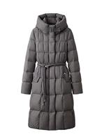 Vente en gros usine – Nouvelle veste d'hiver élégante pour femme, longue, en laine, chaude, écologique, respirante, avec capuche et taille cintrée – Personnalisation OEM/ODM