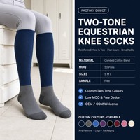 Chaussettes de créateur à blocs de couleur marine, hautes jusqu'au genou, pour l'équitation, avec logo personnalisé, rembourrées, pour femmes, pour bottes de football et équitation