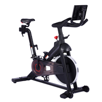 Vélo d'entraînement d'intérieur avec volant d'inertie de 12 kg, transmission par courroie, écran LCD pour afficher le temps, la vitesse, la distance et les calories, vélo de spinning pour entraînement à domicile