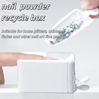 Boîte de rangement multifonction carrée en plastique pour la recyclage des paillettes et de la poudre acrylique pour ongles français