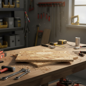 <span class=keywords><strong>Tablero</strong></span> <span class=keywords><strong>OSB</strong></span> 3 de Línea Recta y Borde Cuadrado, Diseño Moderno, Acabado Impermeable, Ecológico, Certificado CE, para Revestimiento de Gabinetes y Paneles Laterales - Product Image 1