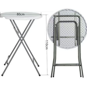 Haute qualité 80cm haut haut Banquet fête Bistro debout blanc en plastique barre ronde pliante Tables à cocktails pour les événements - Product Image 5