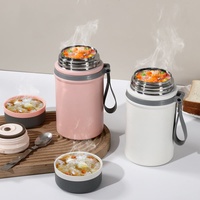 Offre Spéciale – Bouteilles d'eau réutilisables en acier inoxydable à large ouverture, boîte à lunch portable, pot alimentaire isotherme sous vide, pot à soupe pour le voyage, 32 oz