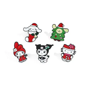 סיטוני אמייל קריקטורה סיכות חתול חמוד מותאם אישית כלב חג המולד גרביים קוואיי אמייל