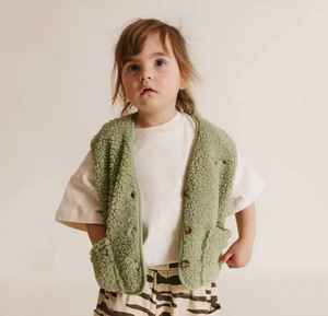 Unisex Baby Kids Winter Sleeveless Sherpa <strong>Gilet</strong> Soft and Warm with Cotton Lining Outerwear Coat Fuzzy Jacket - Product Image 1