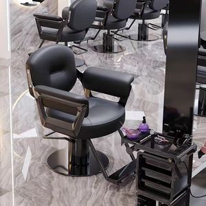 Fauteuil de Salon de Coiffure Tendance en Acier Inoxydable, Chaise de Barbier Réglable Multifonction pour Coupe et Coloration en Salon - Product Image 3
