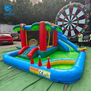 Casa inflable <span class=keywords><strong>de</strong></span> rebote <span class=keywords><strong>de</strong></span> PVC Tobogán acuático inflable con <span class=keywords><strong>piscina</strong></span> <span class=keywords><strong>de</strong></span> salpicaduras para que los niños jueguen - Product Image 1