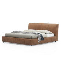 Lit rembourré au design italien personnalisable Lovein, cadre en bois massif, style moderne et doux, taille king ou queen, garantie de 5 ans, chambre à coucher