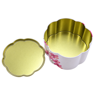 Boîte en métal en forme de fleur de qualité alimentaire, vide, avec couvercle, personnalisable, pour emballage de bonbons, chocolats et biscuits - Product Image 2