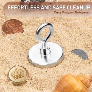 <strong>Neodymium</strong> Pot <strong>Magnet</strong> N52 150 LBS Strong Eyebolt Industrial Fishing Hoisting Lifting <strong>Security</strong> <strong>Tags</strong> <strong>Removal</strong> Tool Welding - Product Image 3