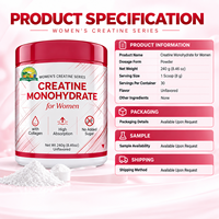 Poudre de créatine monohydrate OEM pour femmes, collagène en vrac, BCAA, sans sucre, supplément de fitness pour les fessiers, marque privée