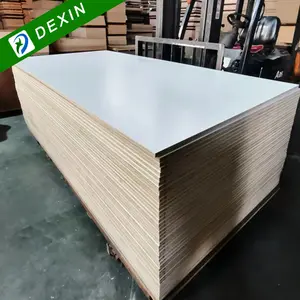 3mm~21mm Coloured Faced Waterproof White Melamine Marine Laminated Plywood for Furniture