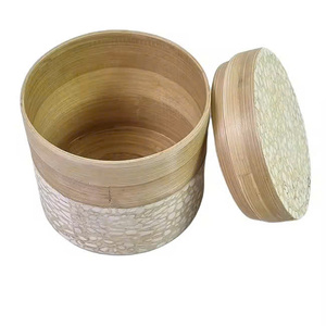 กล่องอาหารกลางวันทำจากไม้ไผ่เป็นมิตรกับสิ่งแวดล้อมพร้อมกล่องของขวัญหรูหราแบบฝังมุกแม่สำหรับงานแต่งงาน - Product Image 1