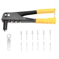 380 pièces Rivets aveugles têtes Kit attaché avec anti-dérapant main riveteuse pistolet outils à main ensemble de réparation 2.4mm 3.2mm 4.0mm 4.8mm