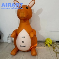 Accessoires de fête pour animaux mignons kangourou de dessin animé gonflable, kangourou gonflable avec logo à vendre