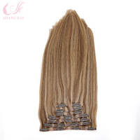 Extensions de cheveux à clipser sans couture en gros d'usine, cheveux humains vierges alignés sur les cuticules pour le coiffage féminin